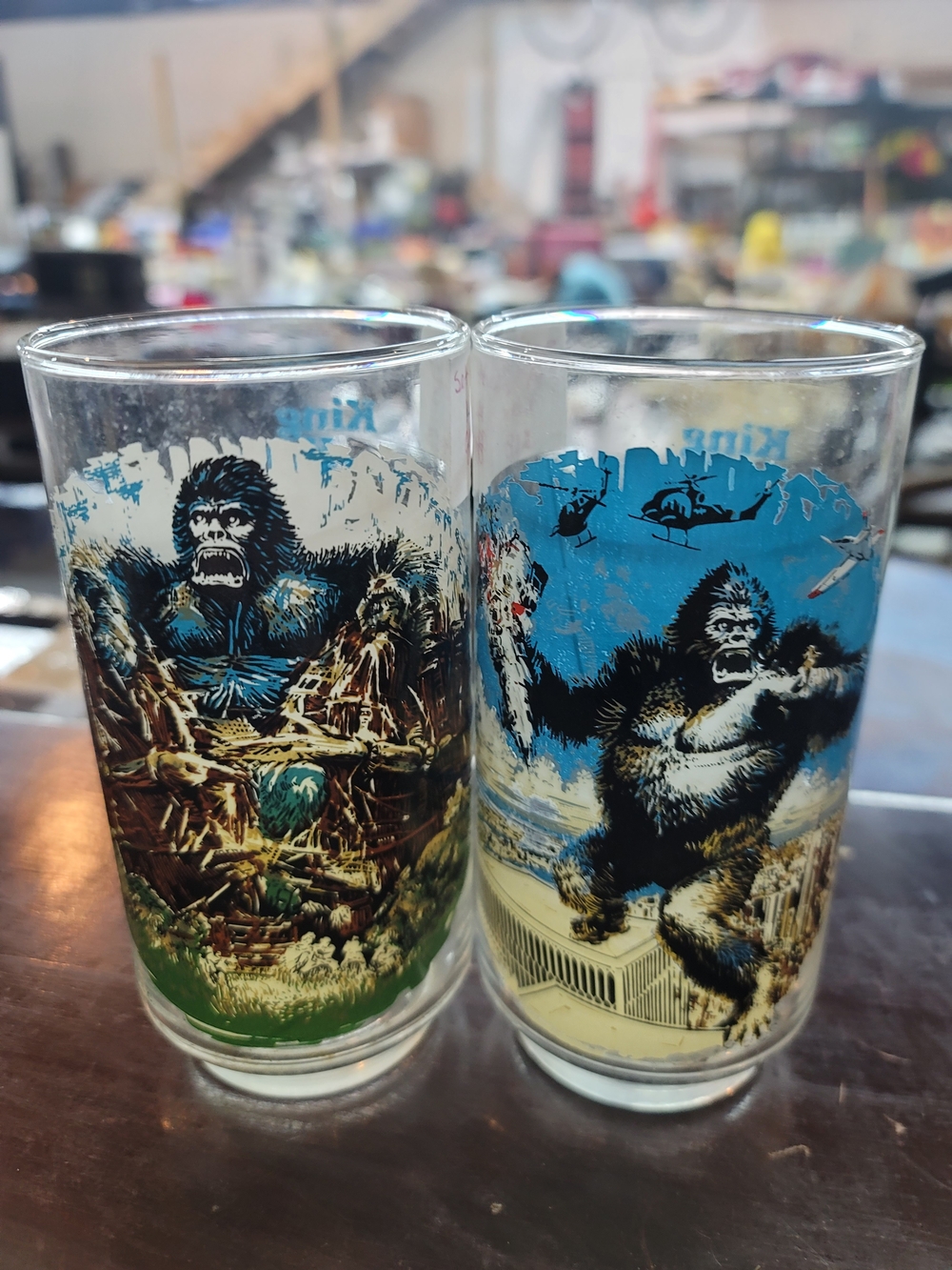 Coca Cola Vintage King Kong Illustrated Glasses - Blue, Black, Green, Yellow